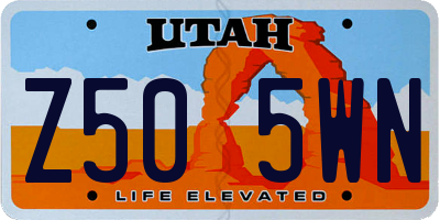 UT license plate Z505WN