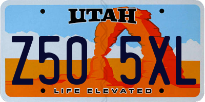 UT license plate Z505XL
