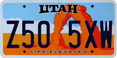 UT license plate Z505XW