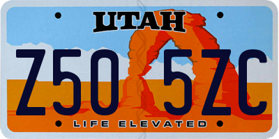 UT license plate Z505ZC