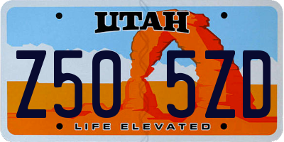 UT license plate Z505ZD