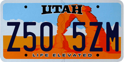 UT license plate Z505ZM