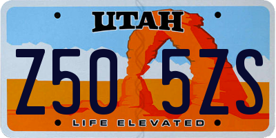 UT license plate Z505ZS