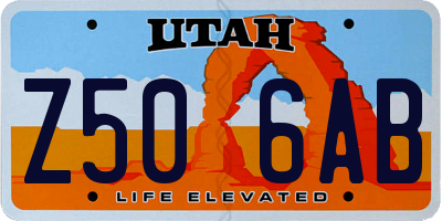 UT license plate Z506AB