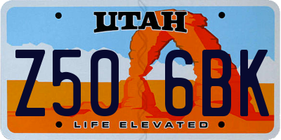 UT license plate Z506BK