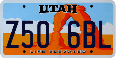 UT license plate Z506BL