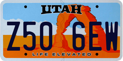 UT license plate Z506EW