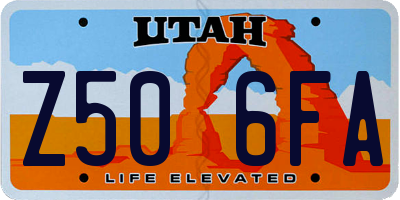 UT license plate Z506FA