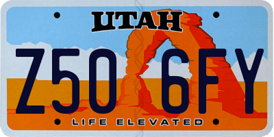 UT license plate Z506FY