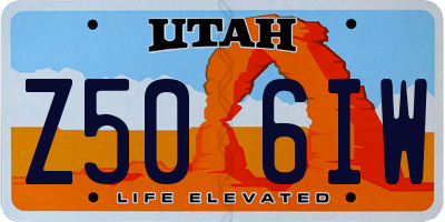UT license plate Z506IW