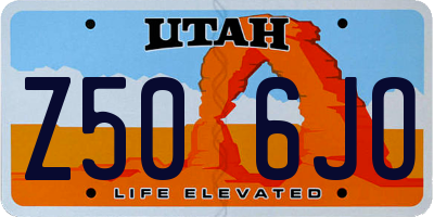 UT license plate Z506JO