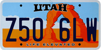 UT license plate Z506LW