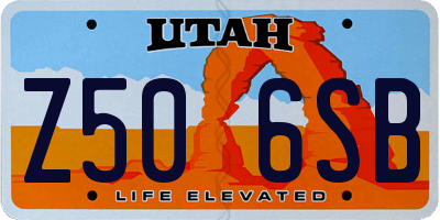 UT license plate Z506SB