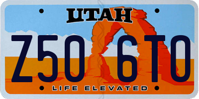 UT license plate Z506TO