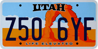 UT license plate Z506YF