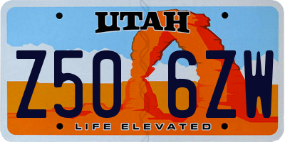 UT license plate Z506ZW
