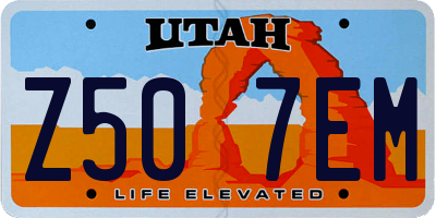 UT license plate Z507EM
