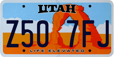 UT license plate Z507FJ