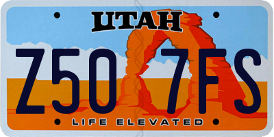 UT license plate Z507FS