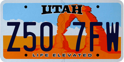 UT license plate Z507FW