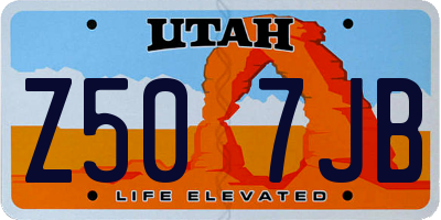 UT license plate Z507JB