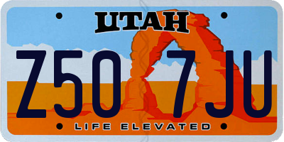 UT license plate Z507JU