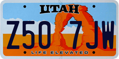 UT license plate Z507JW