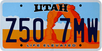 UT license plate Z507MW