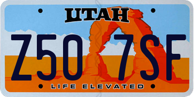 UT license plate Z507SF