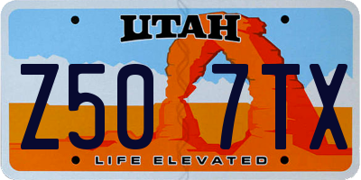 UT license plate Z507TX
