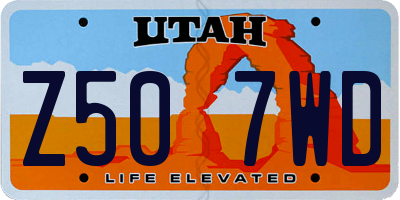 UT license plate Z507WD