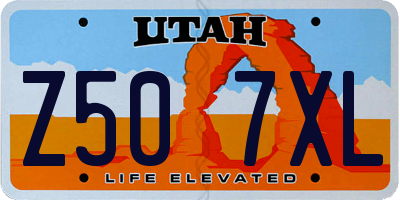 UT license plate Z507XL