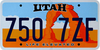 UT license plate Z507ZF