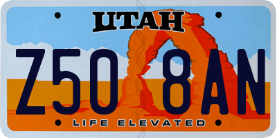 UT license plate Z508AN