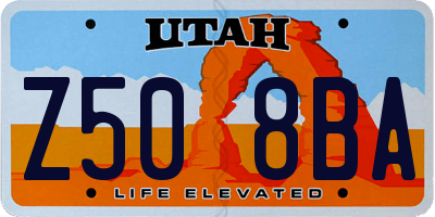UT license plate Z508BA