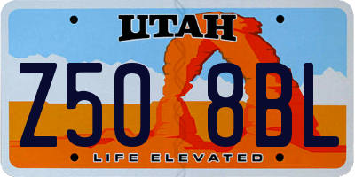 UT license plate Z508BL