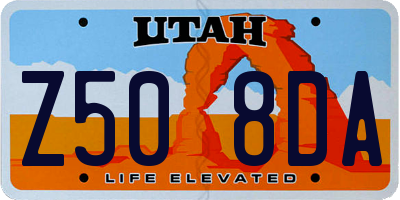UT license plate Z508DA