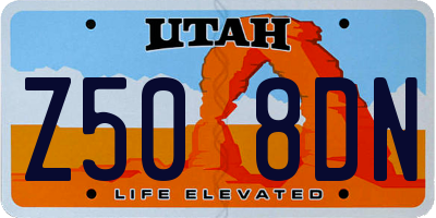 UT license plate Z508DN