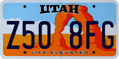 UT license plate Z508FG