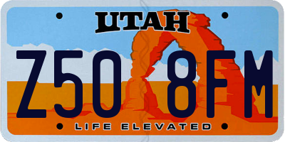 UT license plate Z508FM