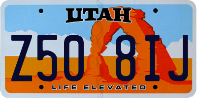 UT license plate Z508IJ