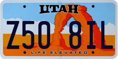UT license plate Z508IL