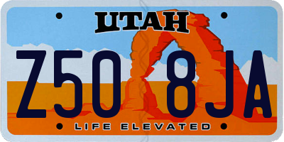 UT license plate Z508JA