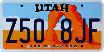 UT license plate Z508JF