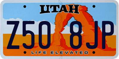 UT license plate Z508JP