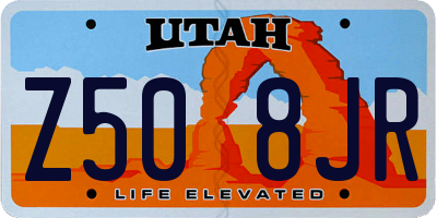 UT license plate Z508JR