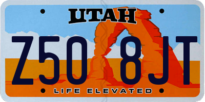 UT license plate Z508JT