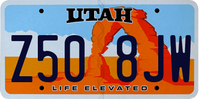 UT license plate Z508JW