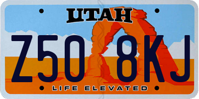 UT license plate Z508KJ