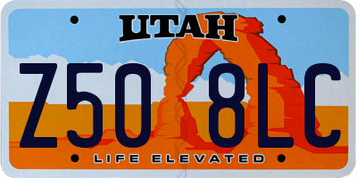 UT license plate Z508LC
